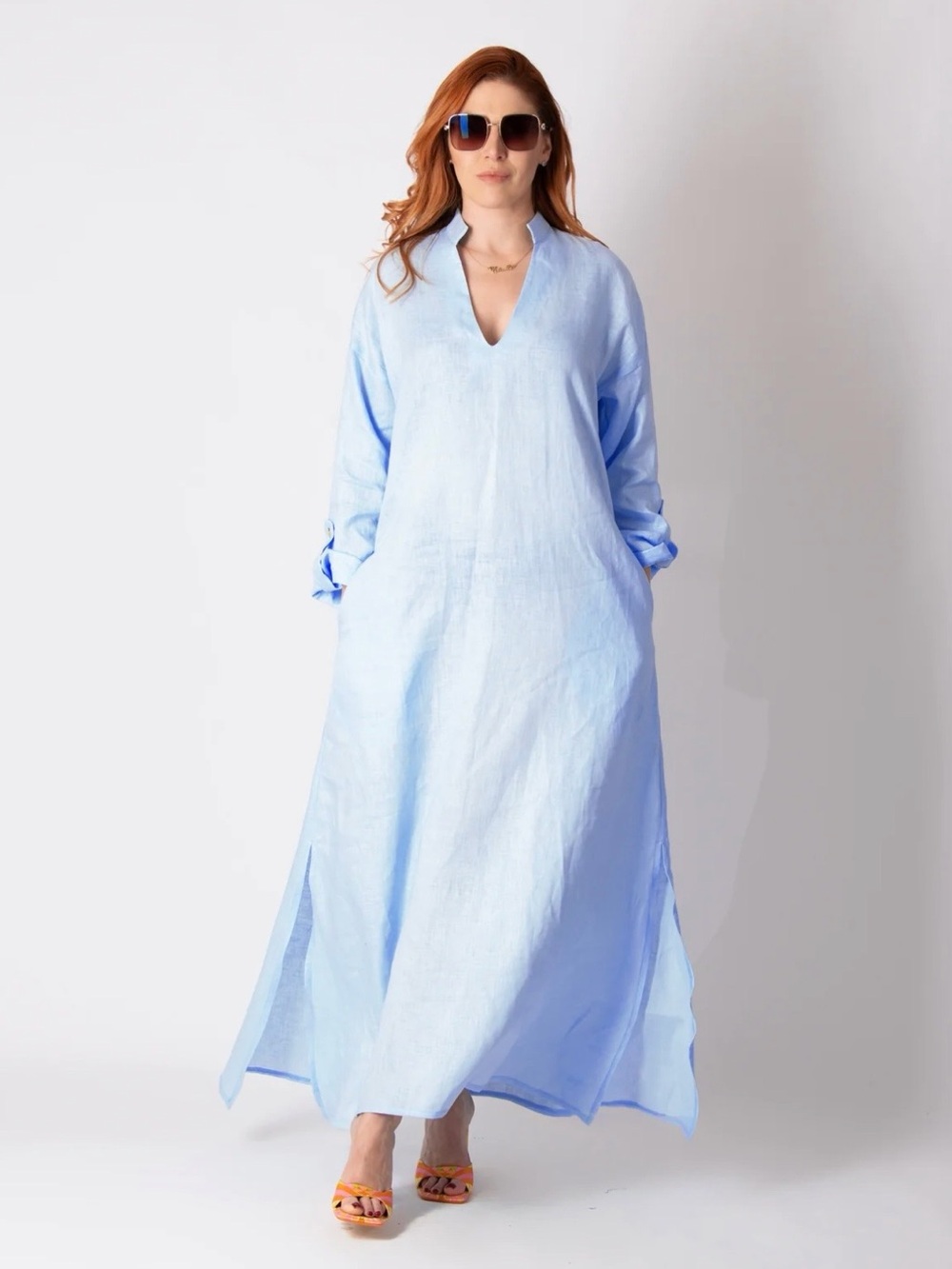 EUG Fashion Dress Women’s Long Linen enas Dress Size 3X Boho Lagenlook Beachy